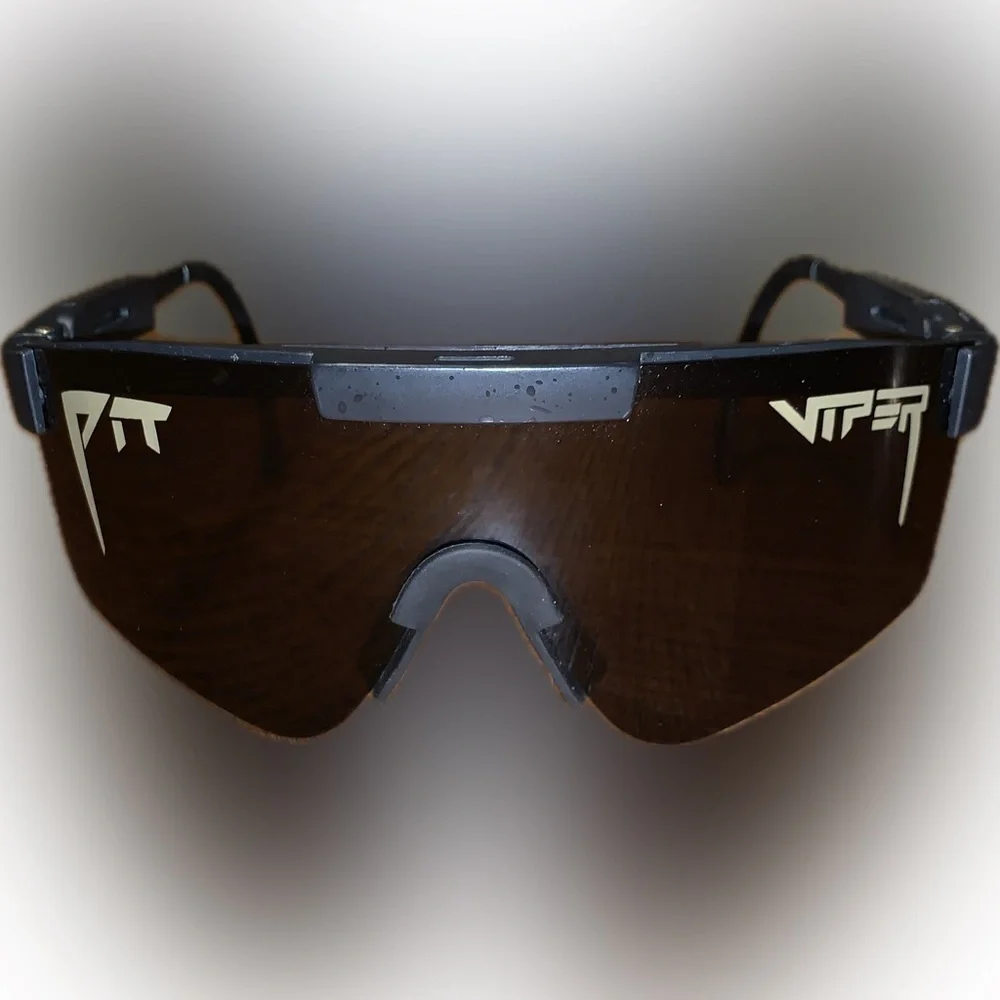 Pit Viper Wrap Around Black Smoke Lens Speckle Shades Glasses